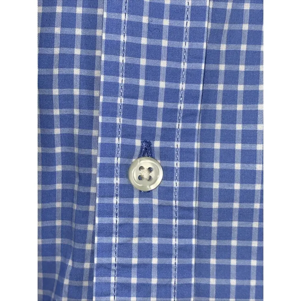 Ralph Lauren Boys L (14-16) Blue/White Check Button-Down Long Sleeve Shirt